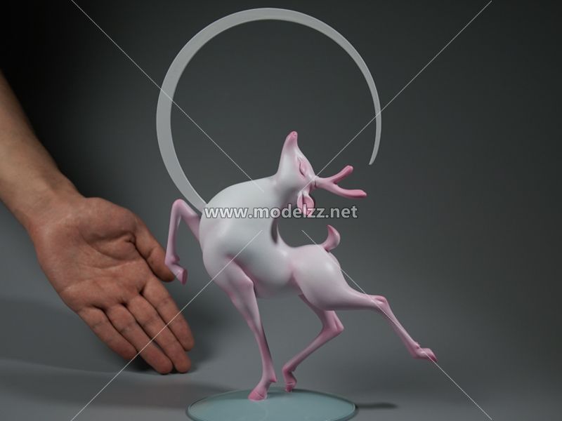 Jumping Deer Fiberglass Resin Art Statues