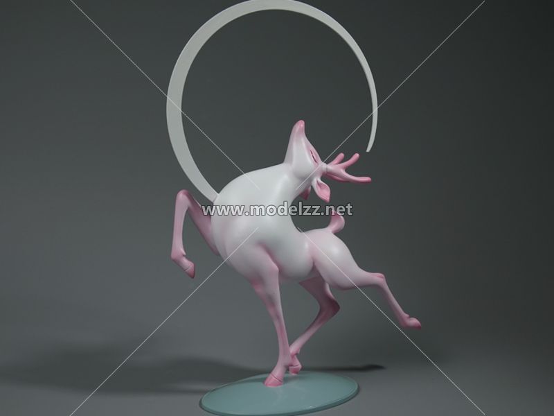 Jumping Deer Fiberglass Resin Art Statues