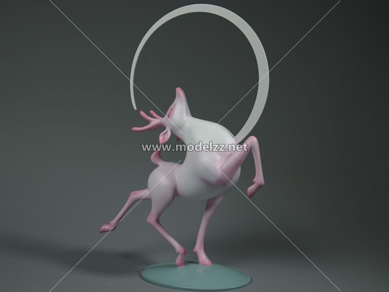 Jumping Deer Fiberglass Resin Art Statues
