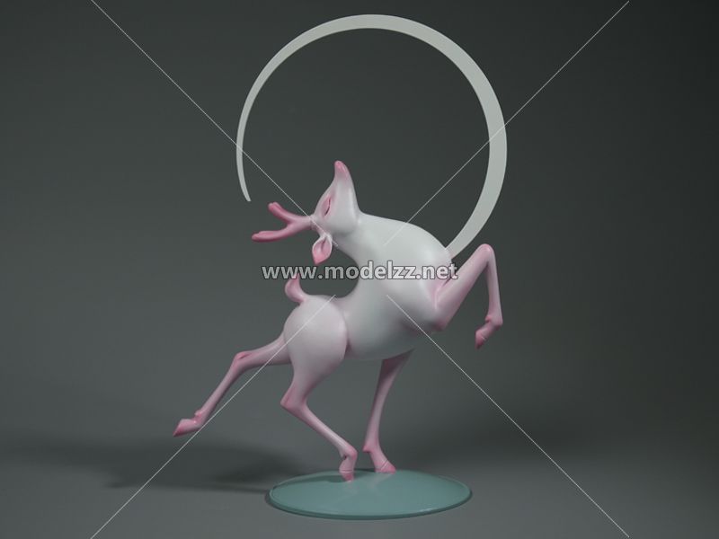Jumping Deer Fiberglass Resin Art Statues