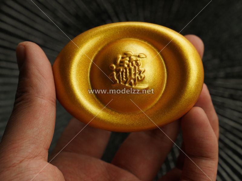 Engraved Golden Ingot Resin Art  