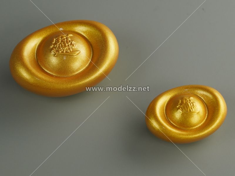 Engraved Golden Ingot Resin Art  