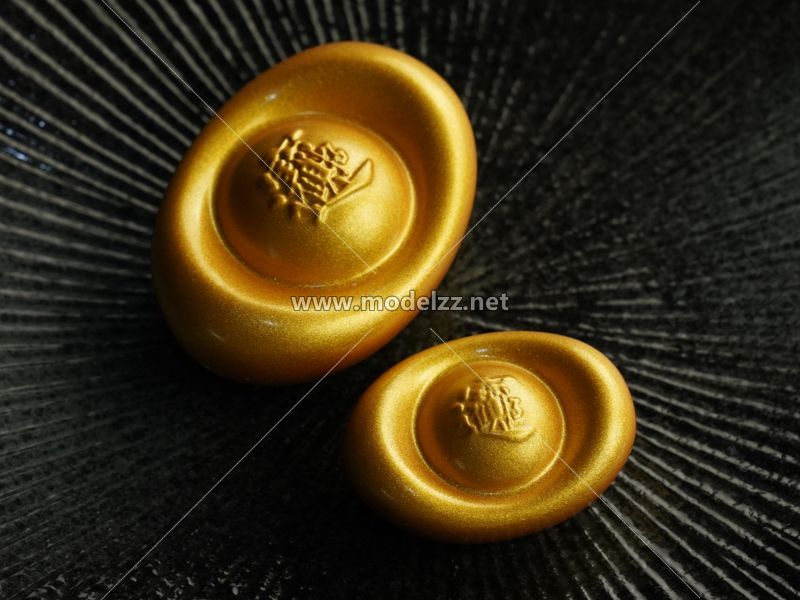 Engraved Golden Ingot Resin Art  