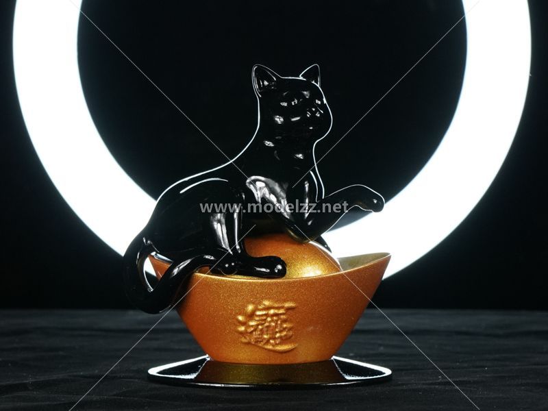 Black Cat Modern Decoration Resin Art 