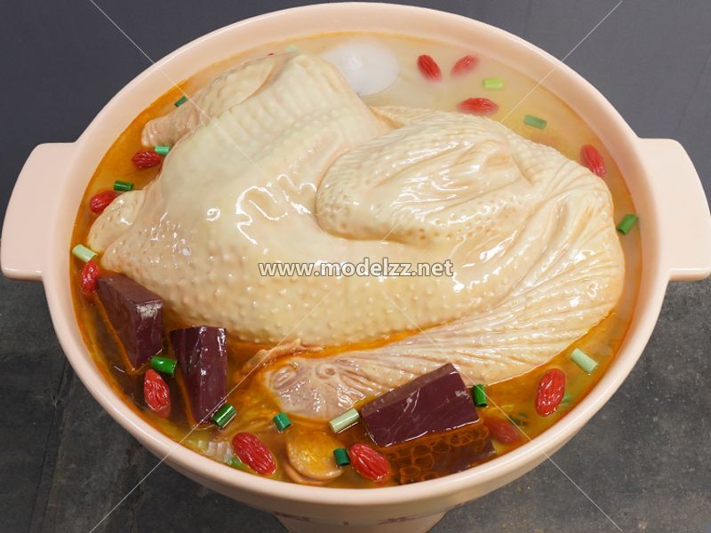 Chicken Stew Pot Plastic Food Models