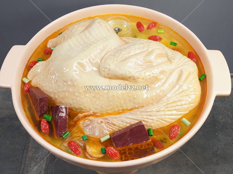 Chicken Stew Pot Plastic Food Models
