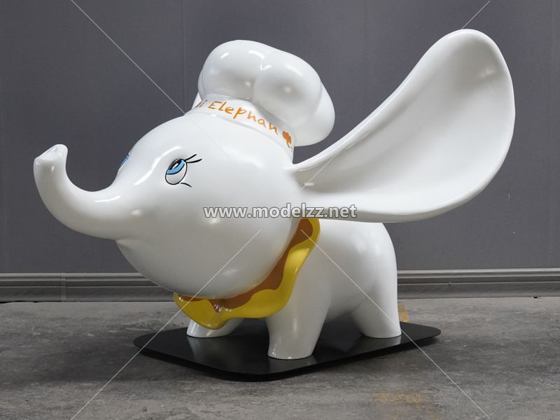 Cartoon Dumbo Fiberglass Sculpture Resin Art