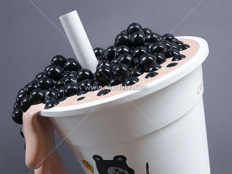  Big Bubble Drink Milk Tea Simulation Food Model 