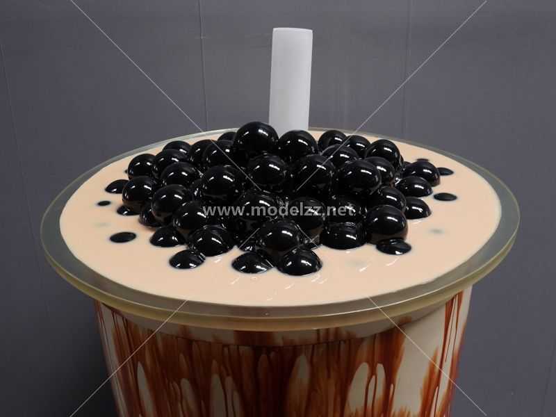 Bubble Tea and Drink Resin Modern Art Sculpture