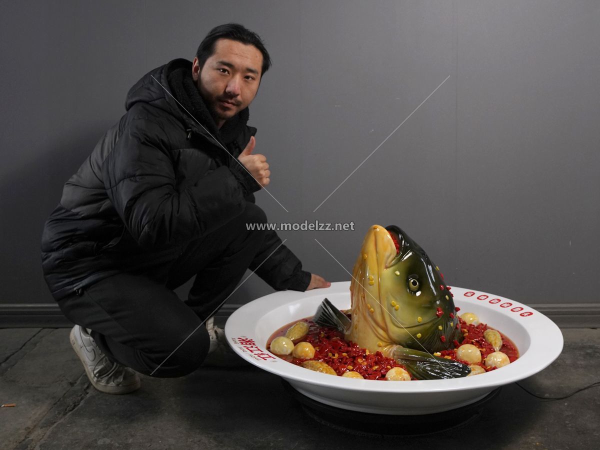 Chilli Fish Head Dish Simulation Food Model