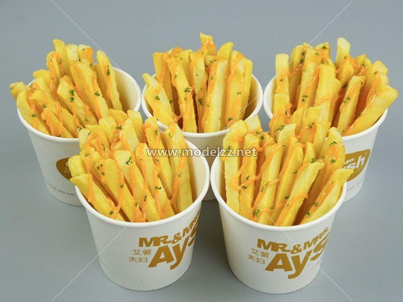 Fried Chicken and Fries  Simulation Food Model 