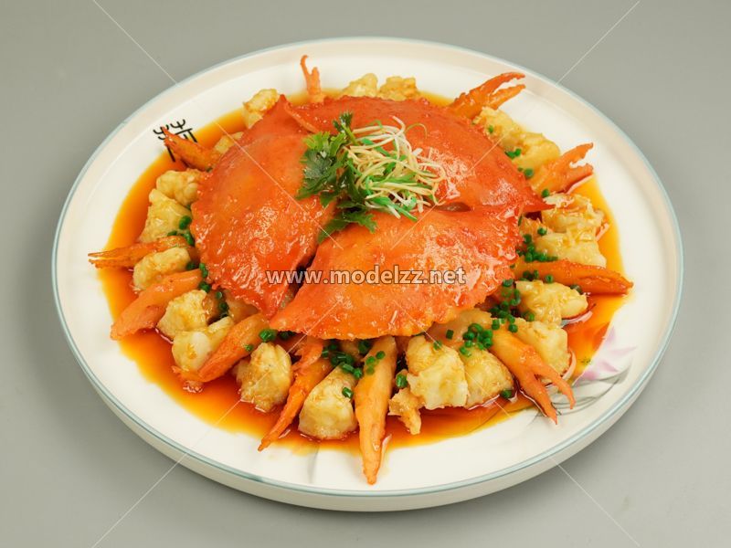 Seafood Crab Dish Simulation Food Model