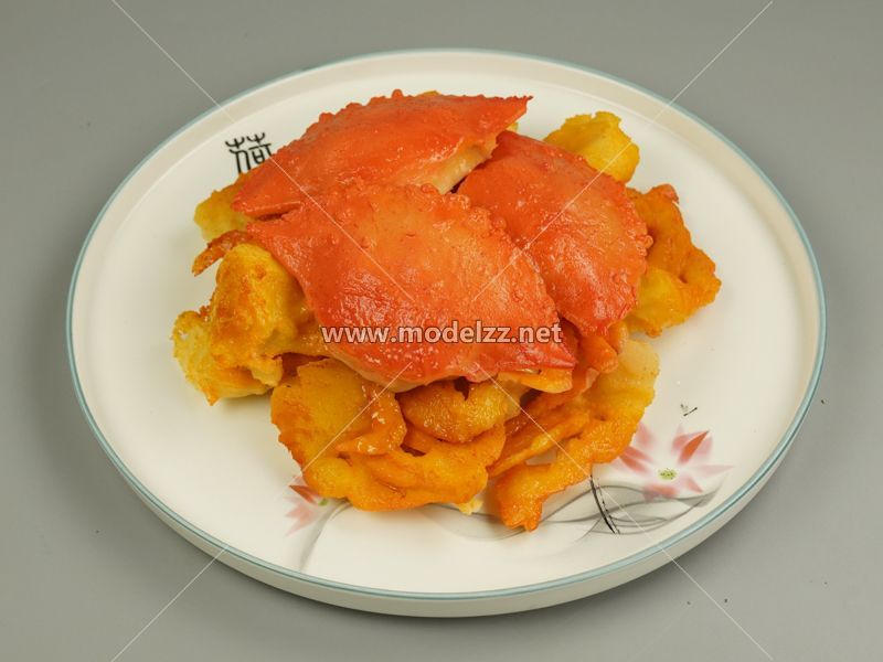 Seafood Crab Dish Simulation Food Model