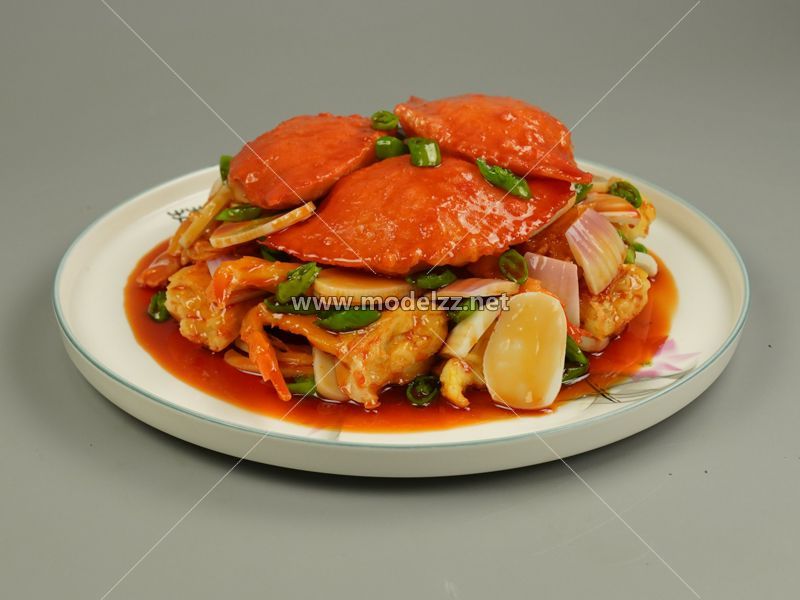 Seafood Crab Dish Simulation Food Model