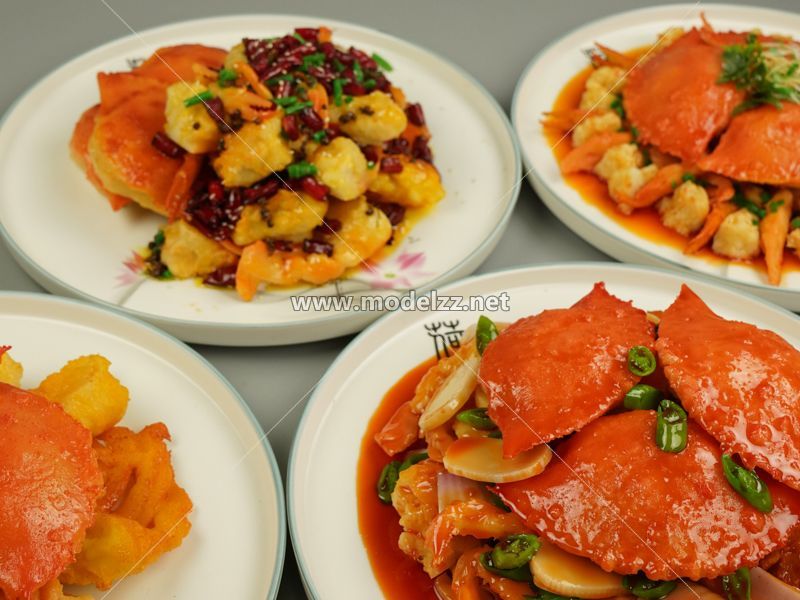 Seafood Crab Dish Simulation Food Model
