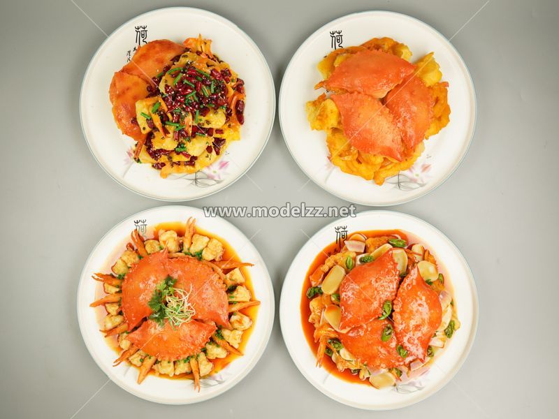 Seafood Crab Dish Simulation Food Model