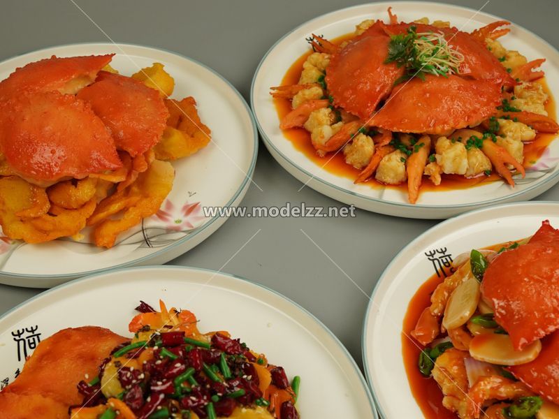 Seafood Crab Dish Simulation Food Model