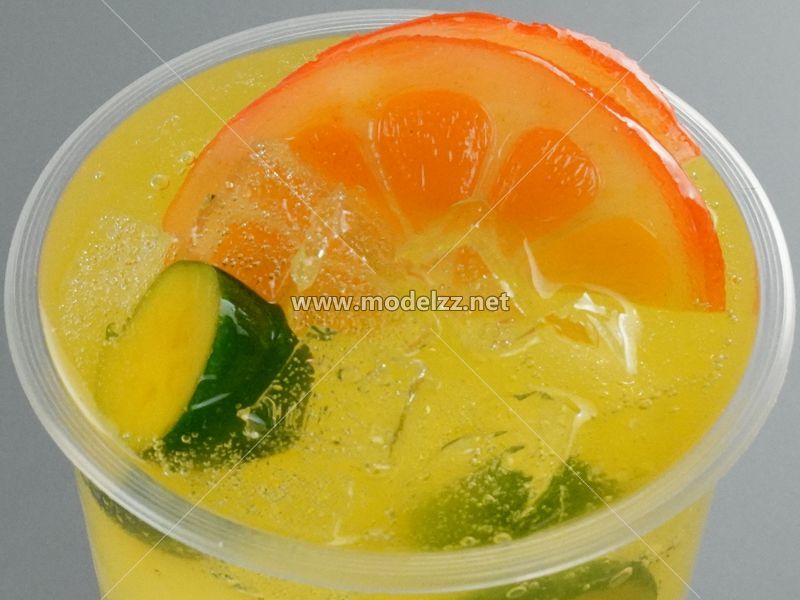 Lemon Passion Fruits Cold Drinks Simulation Food Model