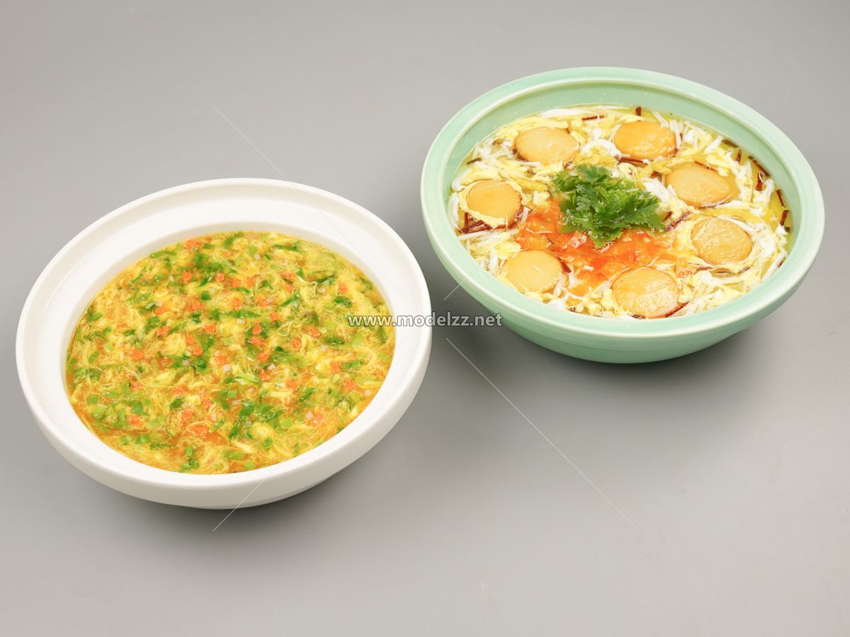 Crab Yolk and Egg Soup Simulation Food Model