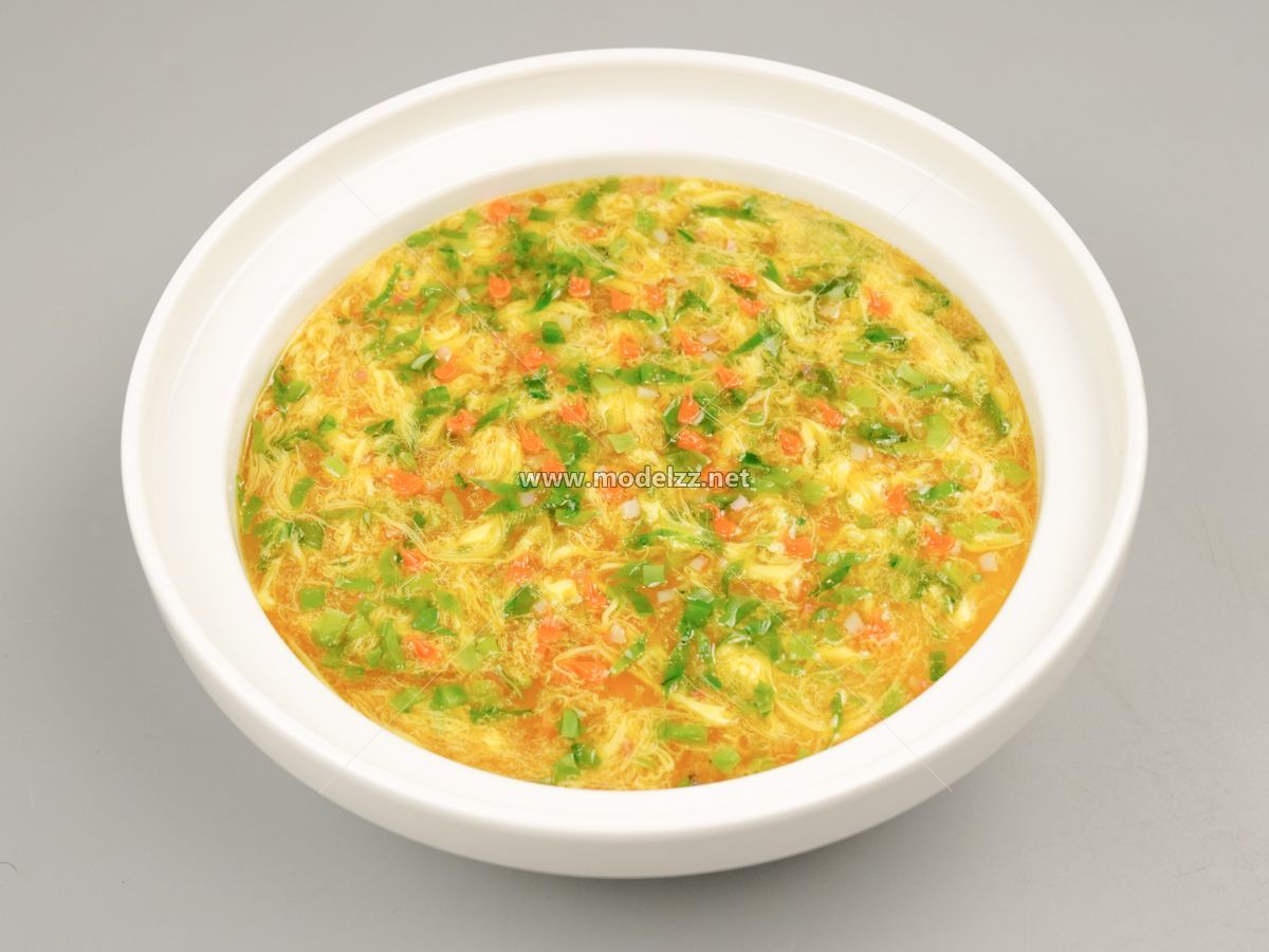 Crab Yolk and Egg Soup Simulation Food Model