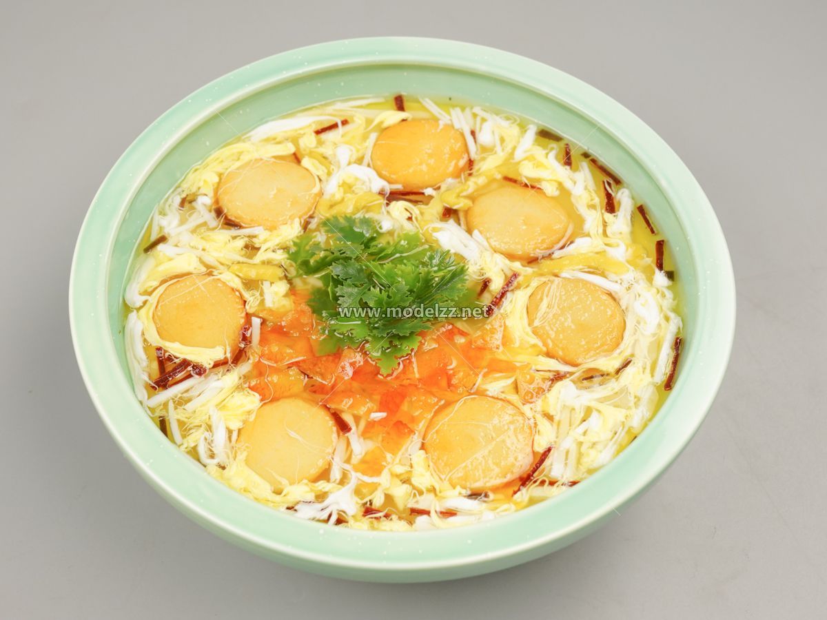 Crab Yolk and Egg Soup Simulation Food Model
