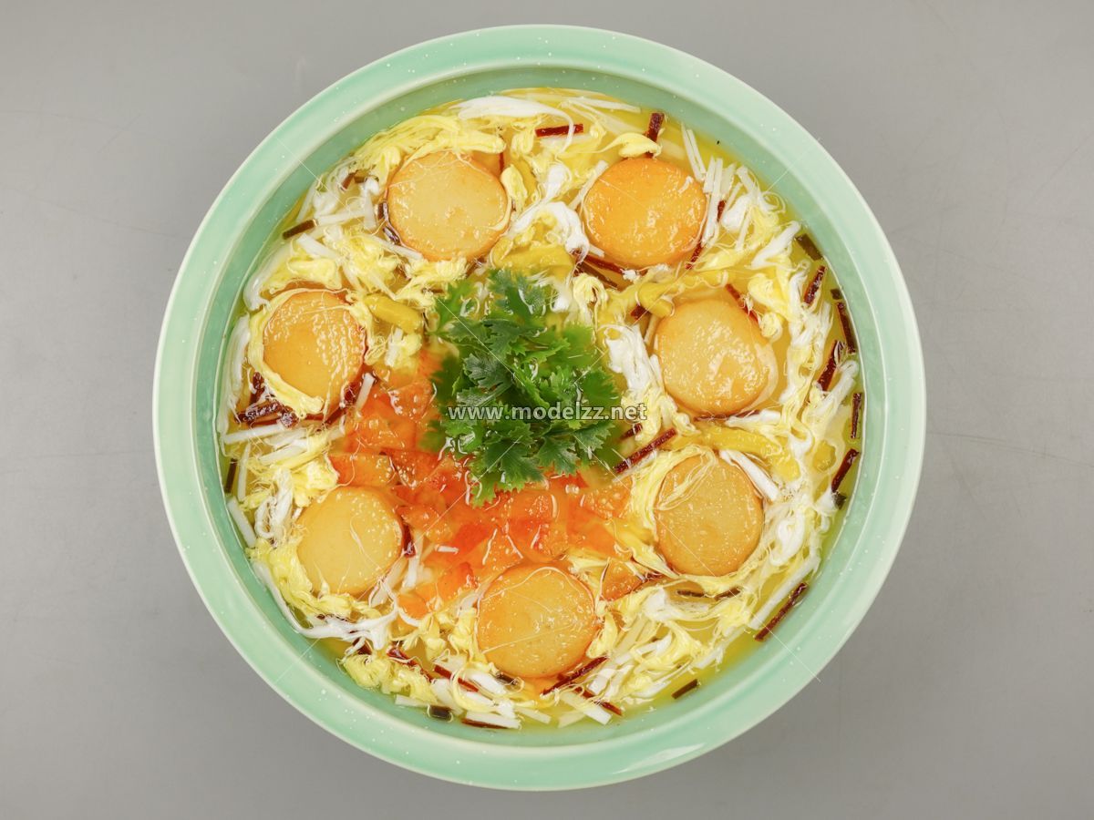 Crab Yolk and Egg Soup Simulation Food Model