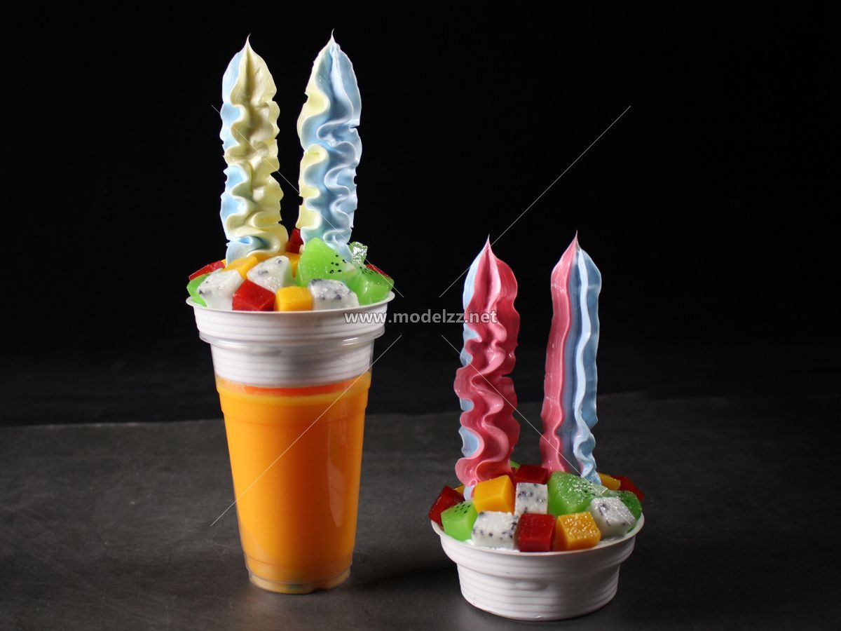 Rabbit Styled Ice Cream FRP Plastic Food Models