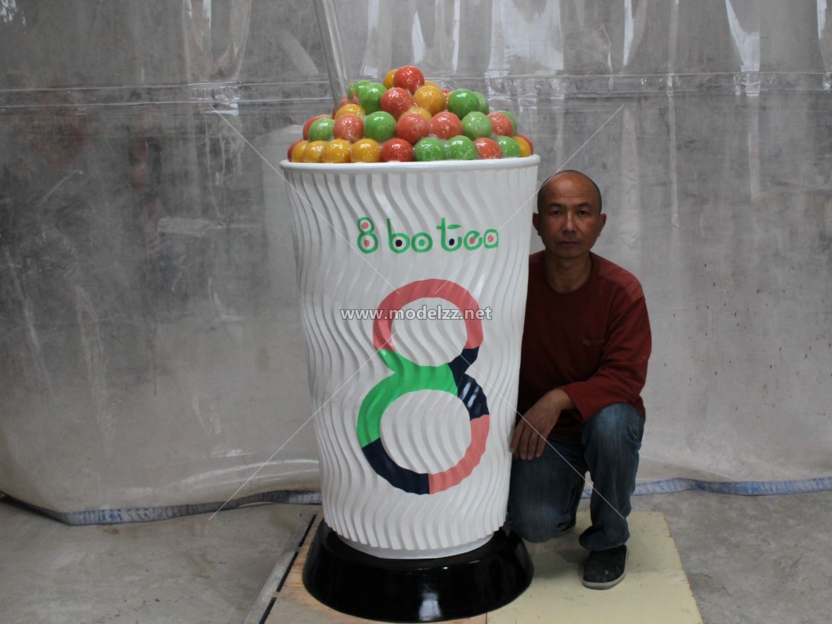 Bubble Tea and Drink Resin Modern Art Sculpture