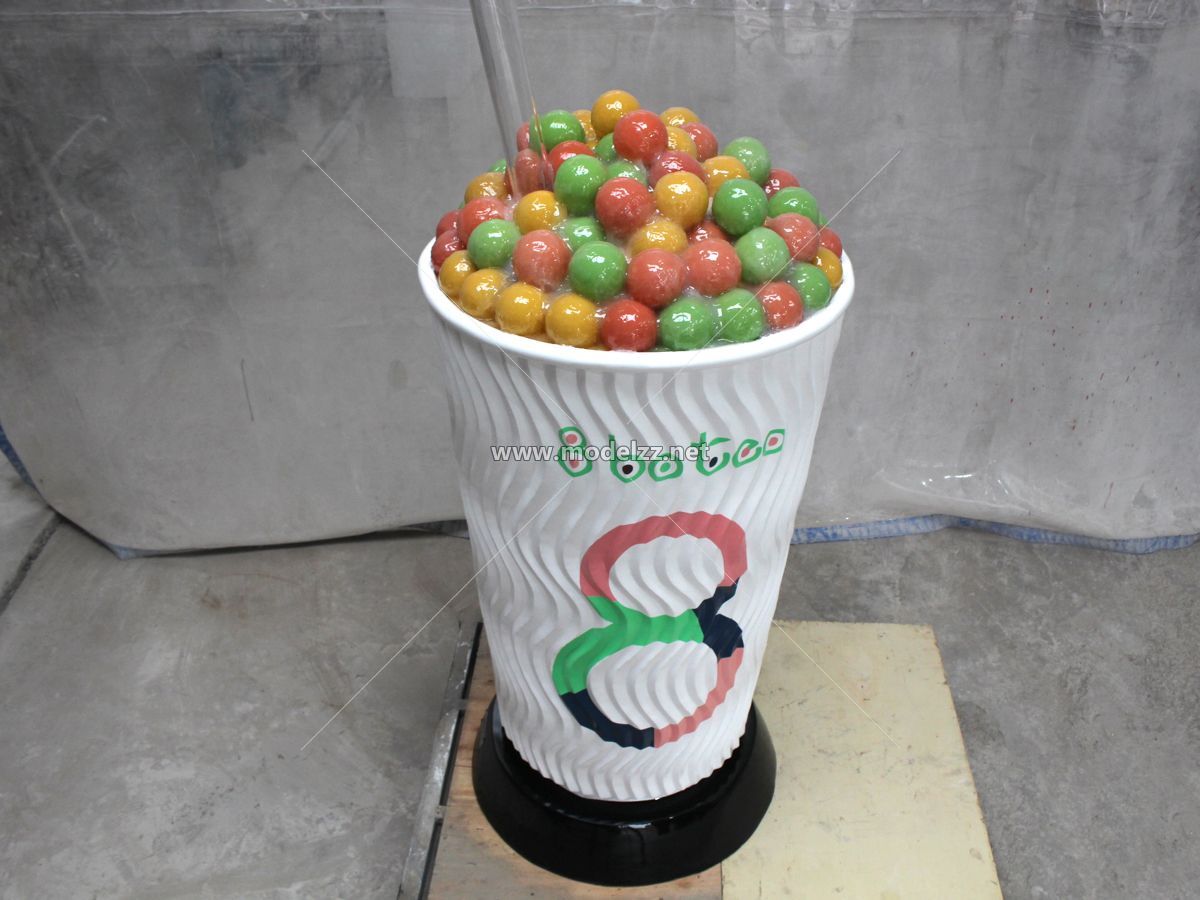 Bubble Tea and Drink Resin Modern Art Sculpture