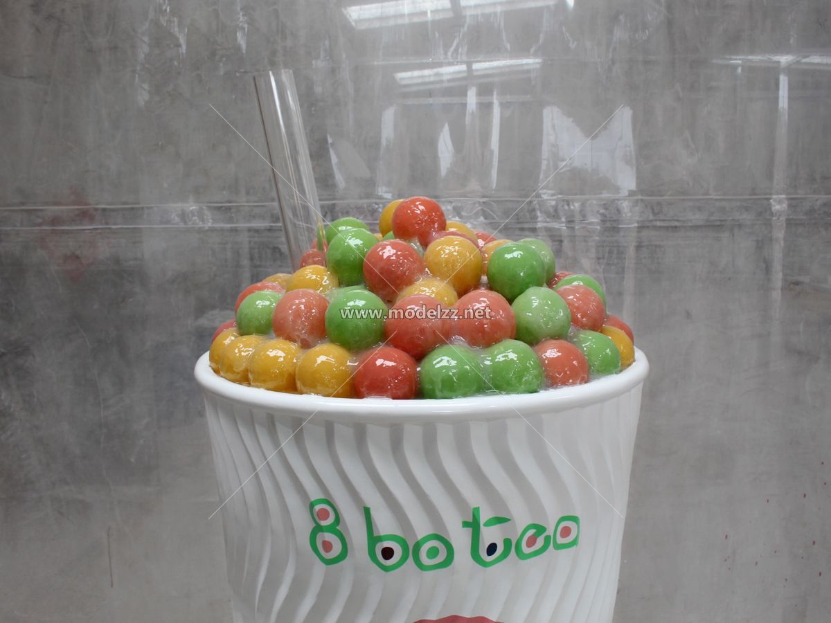 Bubble Tea and Drink Resin Modern Art Sculpture