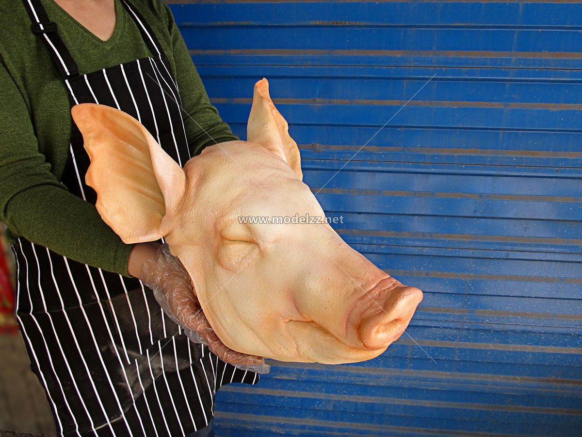 Giant Pig Head Imitation Animal Resin Art