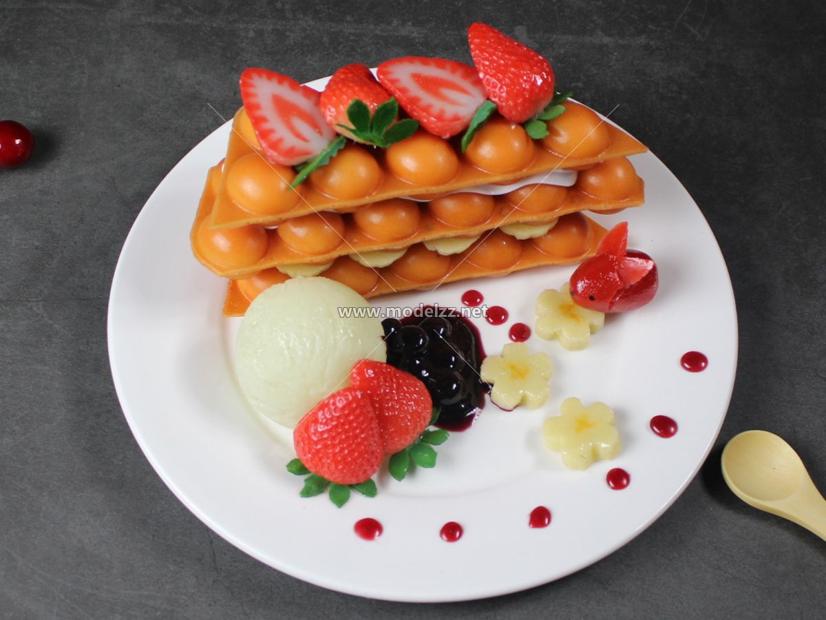 Waffle Ice Cream Plastic Food Models