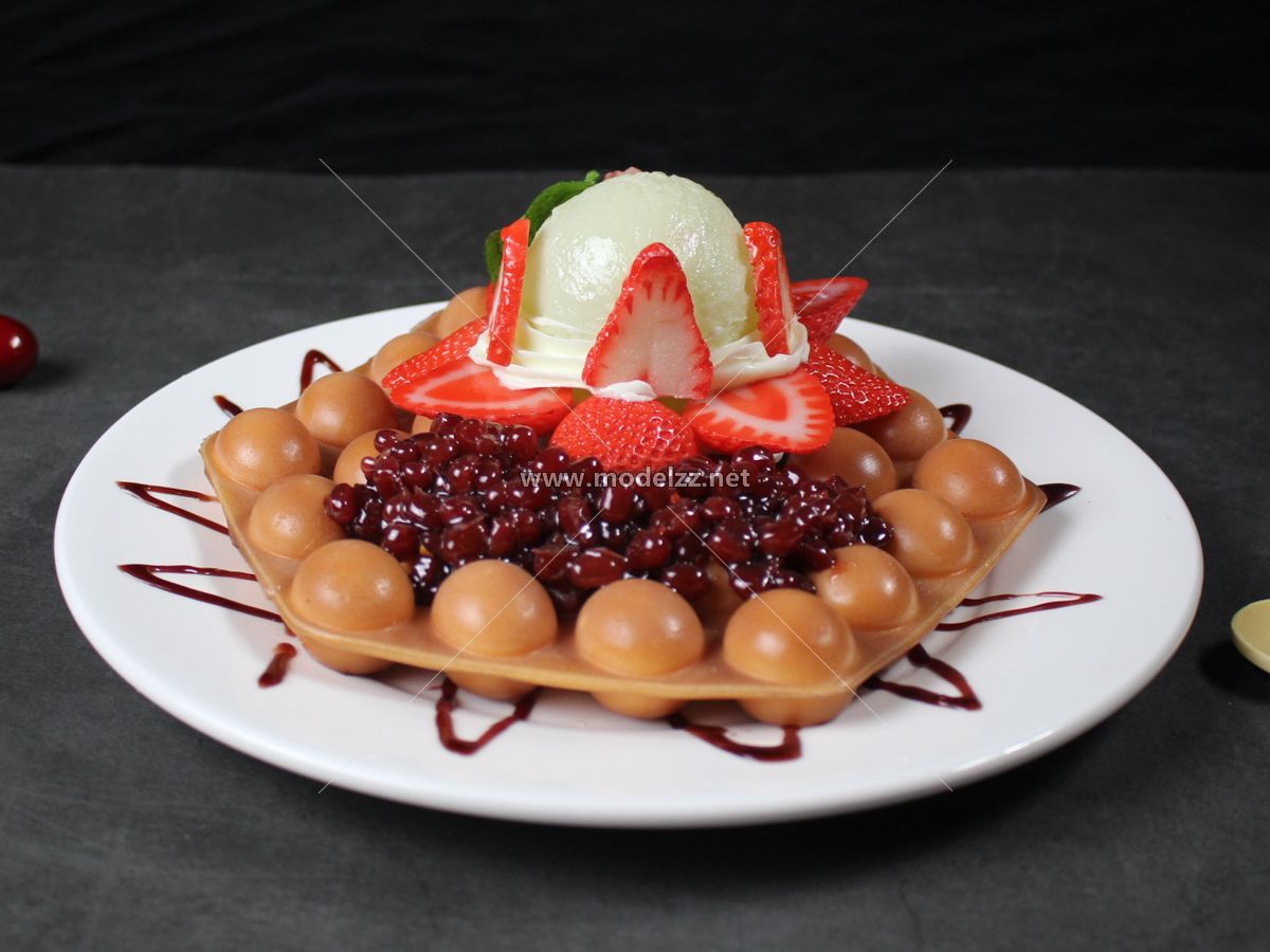 Waffle Ice Cream Plastic Food Models