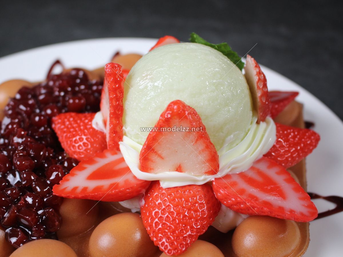Waffle Ice Cream Plastic Food Models