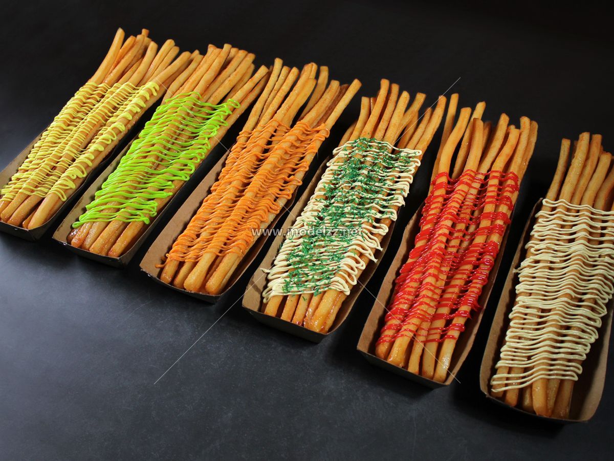 Fried Fries Model Resin Sculptures
