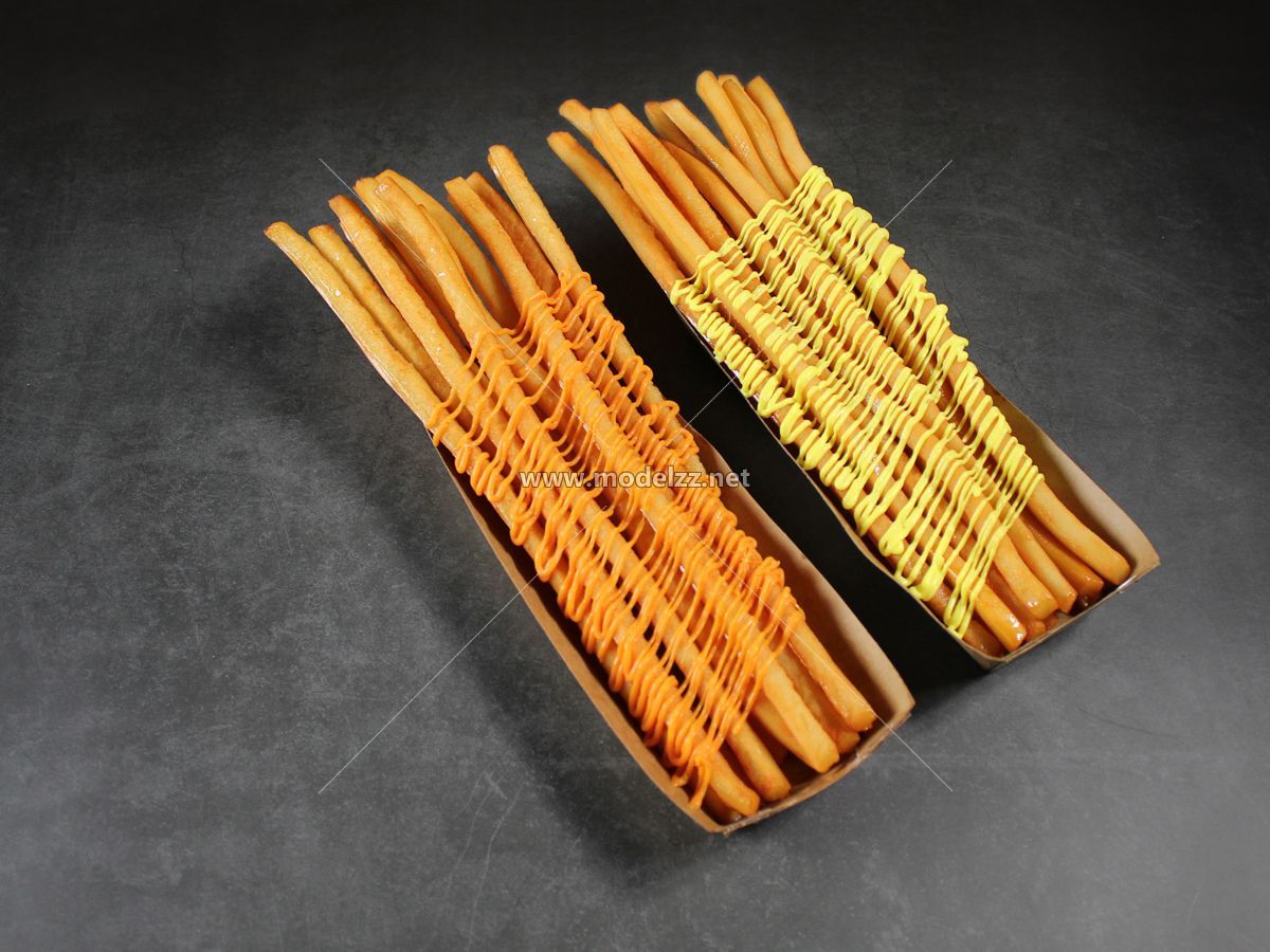 Fried Fries Model Resin Sculptures