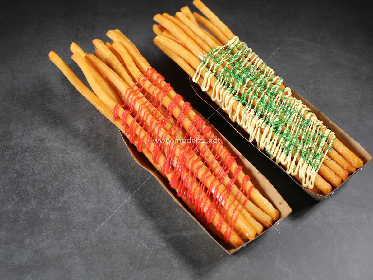 Fried Fries Model Resin Sculptures