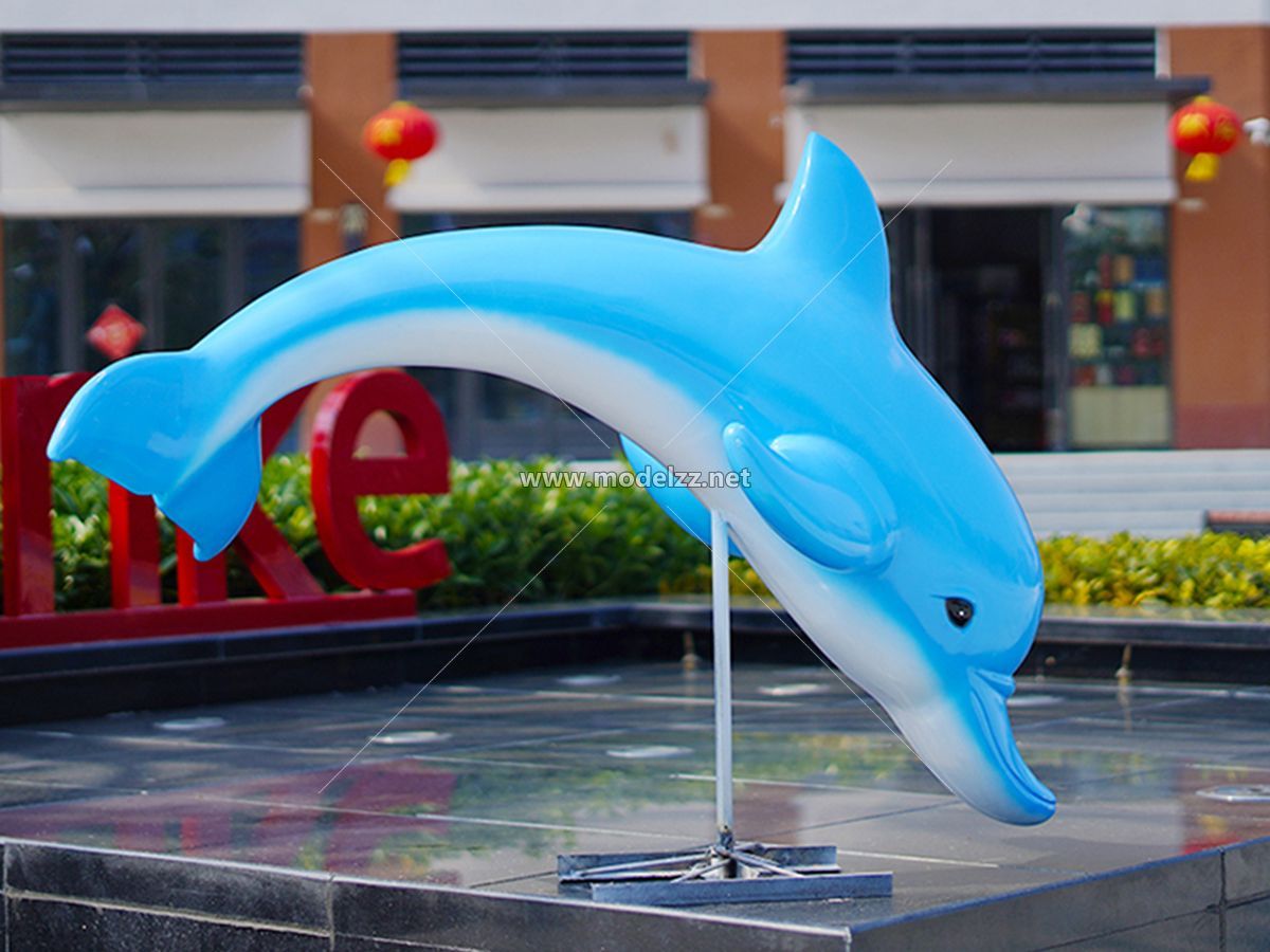 Dolphin Vivid Fiberglass Statue